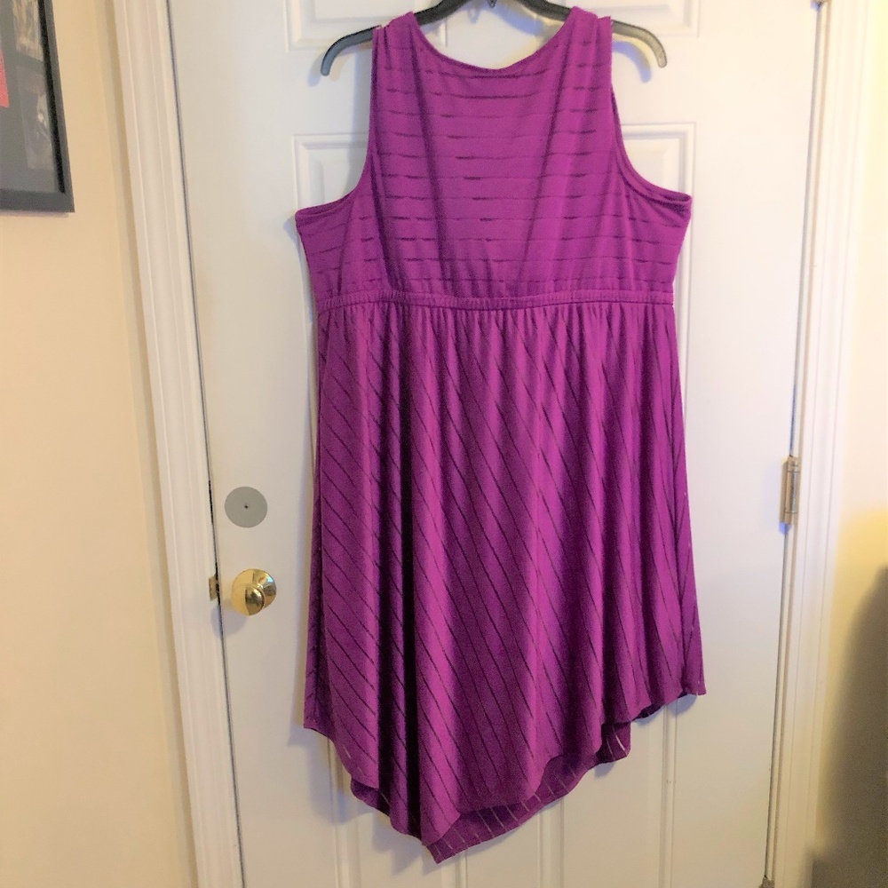 Asymmetric hem Maxi Dress fuschia 3X